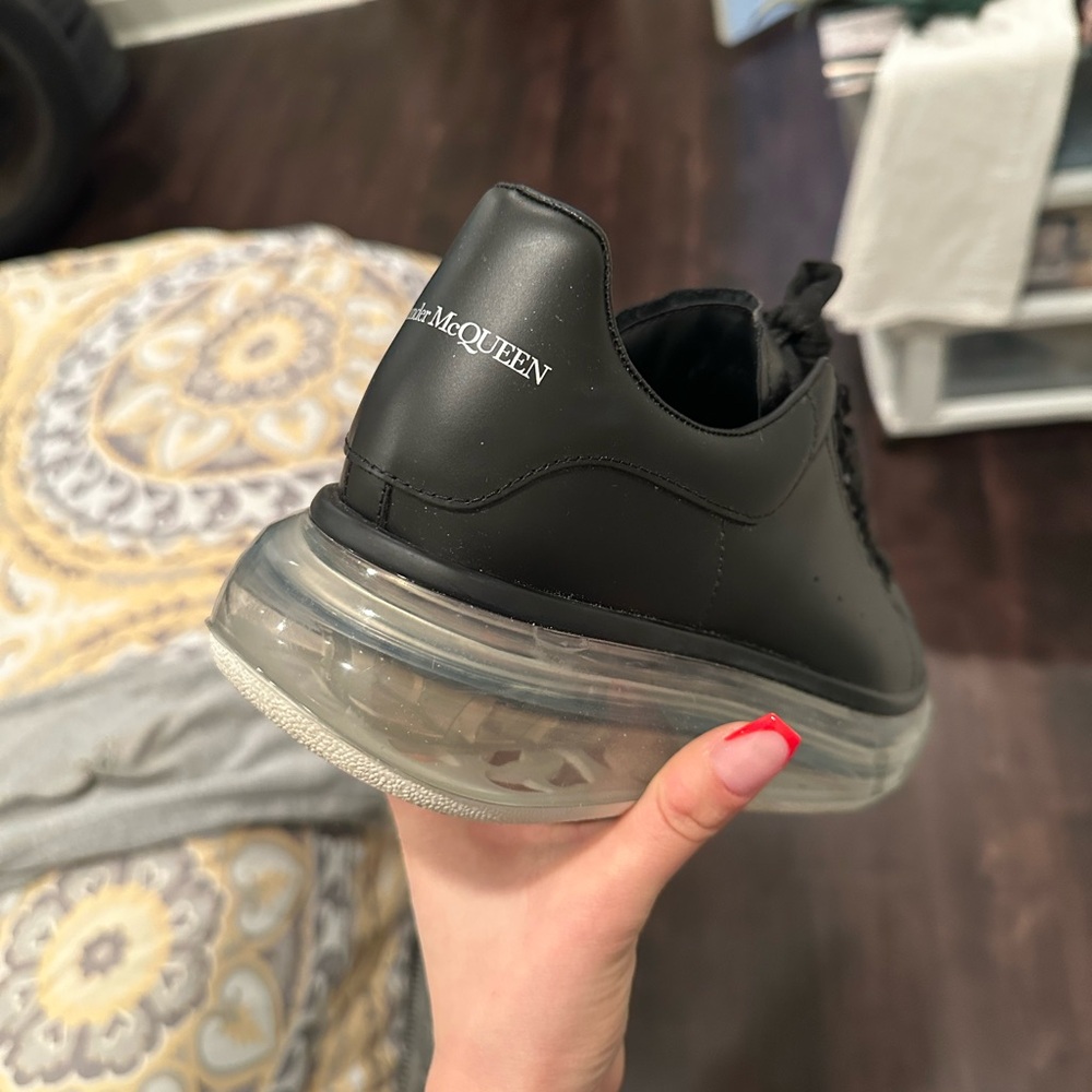 Alexander McQueen Black Sneakers with Transparent Sole